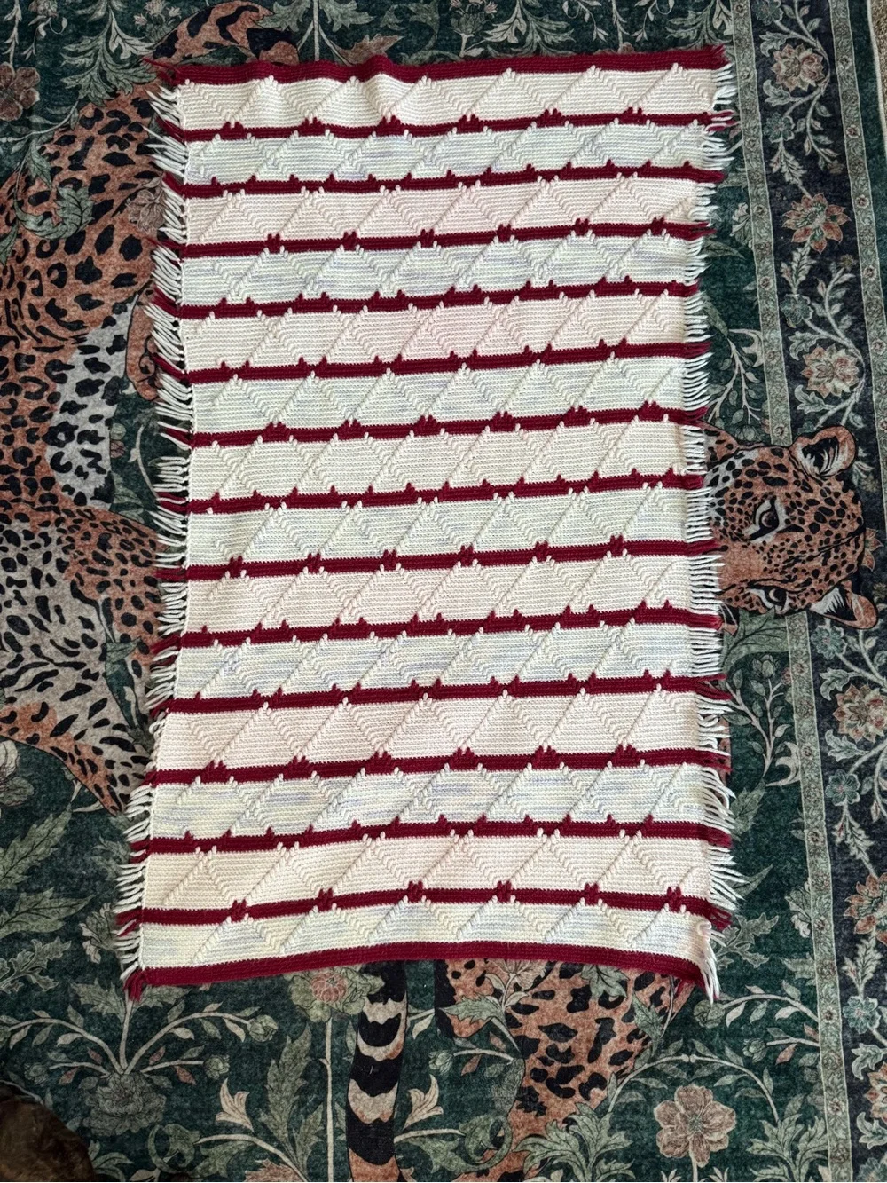 Soft Pink and Burgundy Striped Throw Blanket - Home Accents
